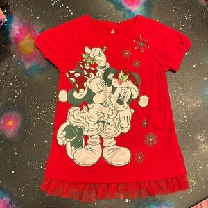 Red Minnie and Mickey Christmas shirt